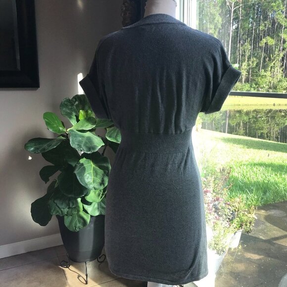 Express Sweater‎ Wrap Dress Gray S/P - Picture 3 of 3